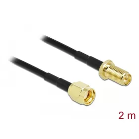   Delock antenna kábel RP-SMA-dugó - RP-SMA-hüvely LMR/CFD100 2m (90445)