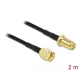 Delock antenna kábel RP-SMA-dugó - RP-SMA-hüvely LMR/CFD100 2m (90445)