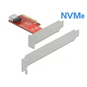   Delock PCI Express x4-kártya - 1 x belső SFF-8654 4i NVMe - alacsony profilú formatényező (90483)