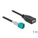 Delock Kábel HSD Z apa - A-típusú USB 2.0 anya 1 m (90487)