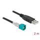 Delock Kábel HSD Z apa - A-típusú USB 2.0 apa 2 m (90491)