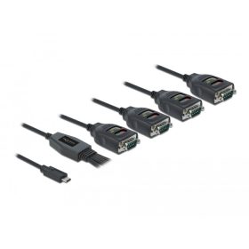   Delock Átalakító USB Type-C    4 x Soros RS-232 DB9 15 kV ESD védelemmel