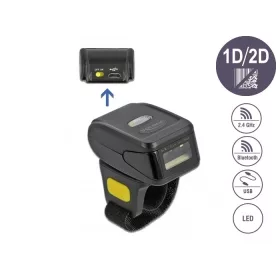   Delock vonalkód leolvasó gyűrű 1D és 2D, 2,4 GHz / Bluetooth (90508)