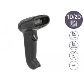   Delock Vonalkódolvasó 1D és 2D bluetooth vagy USB-hez fekete (90562)