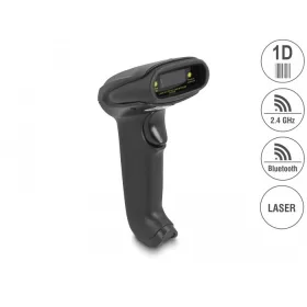   Delock vonalkódolvasó 1D Laser, 2,4 GHz / Bluetooth / USB (90564)