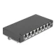 Delock Mini asztali patch panel, RJ45 aljzat, 8 port, Cat.6A, árnyékolt, fekete