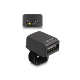   Delock Vonalkód olvasó gyűrű 1D és 2D 2,4 GHz-cel vagy Bluetooth-szal   vezetéknélküli töltő funkció