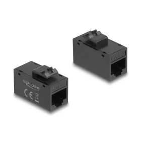   Delock Keystone modul, RJ45-aljzat - RJ45-aljzat, Cat.6A UTP fekete (90638)