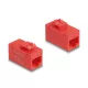 Delock Keystone modul, RJ45-aljzat - RJ45-aljzat, Cat.6A UTP piros (90641)