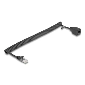   Delock RJ45 tekercses kábelcsatlakozó a jack csatlakozóhoz Cat.5e UTP 0,5 m - 1 m fekete