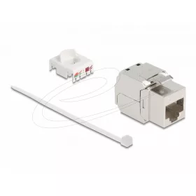   Delock Keystone modul RJ45 aljzat az LSA Cat.8.1-hez fémretesszel, szerszám nélkül