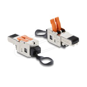   Delock RJ45 dugó kattanózáras rögzítéssel, 2 pólusú (+/-), szerszám nélküli