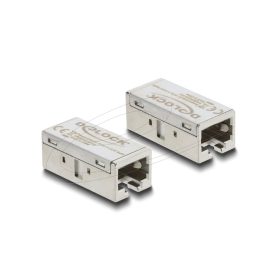   Delock Adapter összekötő RJ45 aljzat aljzat, Cat.6A, fémházas