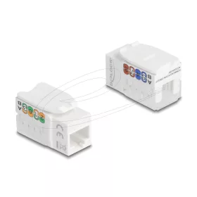   Delock Keystone modul RJ45 aljzat LSA, Cat.6A UTP 90  szerszám nélküli