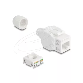   Delock Keystone modul RJ45 aljzat LSA Cat.6A UTP 180  szerszám nélküli, kábelátvezetővel
