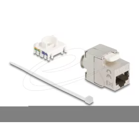  Delock Keystone modul, vékony / rövid RJ45 jack - LSA Cat.6A árnyékolt 180  szerszámmentes csatlakozó