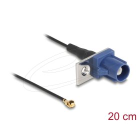   Delock Antenna kábel FAKRA C apa - MHF  I apa 1,13 - 20 cm 1 előrelyukasztott nyílással