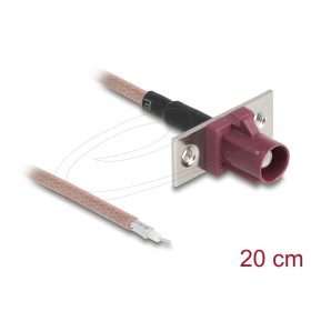   Delock Antenna kábel FAKRA D anya   nyílt kábelek RG-316 20 cm 2 előrelyukasztott nyílással