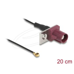   Delock Antenna kábel FAKRA D apa - MHF  I apa 1,13 - 20 cm 1 előrelyukasztott nyílással