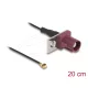 Delock Antenna kábel FAKRA D apa - MHF  I apa 1,13 - 20 cm 1 előrelyukasztott nyílással