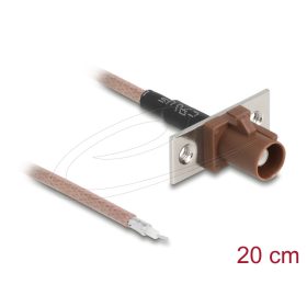   Delock Antenna kábel FAKRA F anya   nyílt kábelek RG-316 20 cm 2 előrelyukasztott nyílással