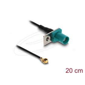   Delock Antenna kábel FAKRA Z apa - MHF  I apa 1,13 - 20 cm 2 előrelyukasztott nyílással