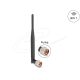Delock WiFi 7 antenna N apa 2 - 3 dBi 20,6 cm hosszú kétirányú billenő csatlakozással hajlékony fekete anyaggal