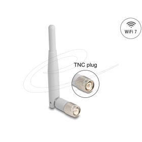   Delock WiFi 7 antenna TNC-dugó 2 - 3 dBi 13,5 cm mindenirányú, dönthető csatlakozással (szürke színű)