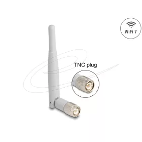   Delock WiFi 7 antenna TNC-dugó 2 - 3 dBi 13,5 cm mindenirányú, dönthető csatlakozással (szürke színű)