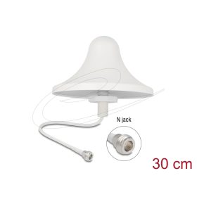   Delock 4G WiFi 2,4 GHz antenna N anya 3 dBi 30 cm RG-58 mindenirányú mennyezeti tartó fehér