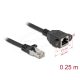 Delock Hálózat bővítő kábel S/FTP RJ45 apa - RJ45 anya Cat.6A, 0,25 m fekete