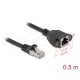Delock Hálózat bővítő kábel S/FTP RJ45 apa - RJ45 anya Cat.6A, 0,5 m fekete