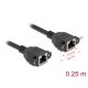 Delock Hálózat bővítő kábel S/FTP RJ45 anya - RJ45 anya Cat.6A, 0,25 m fekete