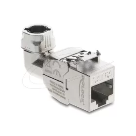   Delock Keystone modul RJ45 aljzat   LSA Cat.6A, fémreteszes, szerszám nélküli, 90 -ban elforgatható, árnyékolt