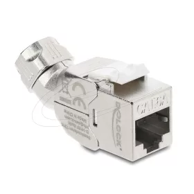  Delock Keystone modul RJ45 aljzat   LSA, Cat.6A, szerszám nélküli, 45 -os hajlítású, árnyékolt