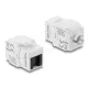 Delock Keystone modul RJ45 aljzat   LSA Cat.6 UTP, szerszám nélküli, porvédő fedéllel, fehér / fekete