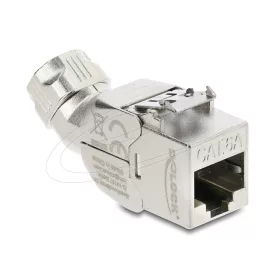   Delock Keystone modul RJ45 aljzat   LSA Cat.6A, fémreteszes, szerszám nélküli, 45 -ban elforgatható, árnyékolt