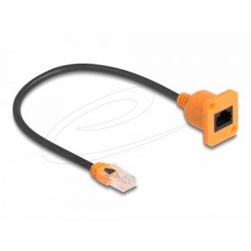   Delock D-Type RJ45 kábelcsatlakozó a jackhez Cat.5e UTP narancssárga / fekete 30 cm