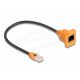 Delock D-Type RJ45 kábelcsatlakozó a jackhez Cat.5e UTP narancssárga / fekete 30 cm