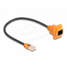   Delock D-Type RJ45 kábelcsatlakozó a jackhez Cat.5e UTP narancssárga / fekete 30 cm