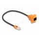 Delock D-Type RJ45 kábelcsatlakozó a jackhez Cat.5e UTP narancssárga / fekete 30 cm