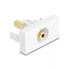   Delock Easy 45 Modul sztereó jack aljzat 3,5 mm 3 tűs sztereó jack aljzat 3,5 mm 3 tűs aranyozott fehér