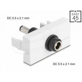   Delock Easy 45 modul DC 5,5 x 2,1 mm anya - DC 5,5 x 2,1 mm apa fehér
