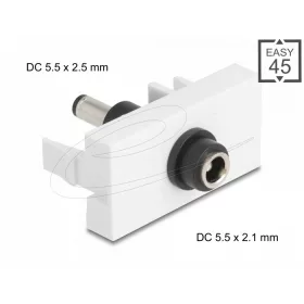   Delock Easy 45 modul DC 5,5 x 2,1 mm anya - DC 5,5 x 2,5 mm apa fehér