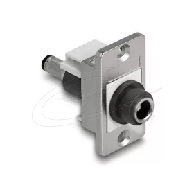   Delock panel tartó DC 5,5 x 2,1 mm-es anya DC 5,5 x 2,5 mm-es apa ezüst / fehér / fekete