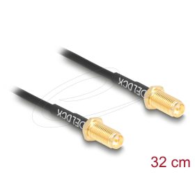   Delock Antenna kábel RP-SMA anya válaszfali csatlakozóval apa RP-SMA anya válaszfali csatlakozóval RG-174 32 cm