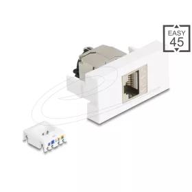   Delock Easy 45 Modul RJ45 jack aljzat az LSA Cat.6A STP-hez zárókapoccsal és kábelrögzítés nélkül