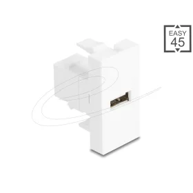   Delock Easy 45 modul USB 2.0 A-típusú anya - USB 2.0 B-típusú anya, fehér