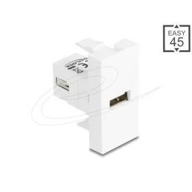   Delock Easy 45 modul USB 2.0 A-típusú anya - USB 2.0 A-típusú anya, fehér