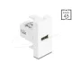 Delock Easy 45 modul USB 2.0 A-típusú anya - USB 2.0 A-típusú anya, fehér